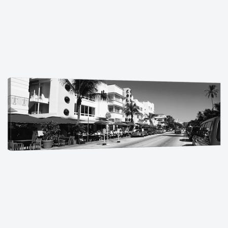 Miami Panoramic Skyline Cityscape (Black & White - South Beach) Canvas Print #6322} by Unknown Artist Canvas Wall Art