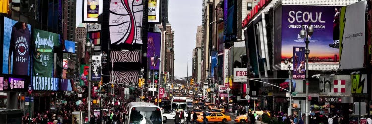 New York Panoramic Skyline Cityscape (Times Square - Day) by Unknown Artist wall art