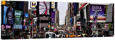 New York Panoramic Skyline Cityscape (Times Square - Day) Canvas Art Print - Times Square