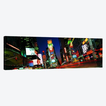 New York Panoramic Skyline Cityscape (Times Square - Night) Canvas Print #6327} by Unknown Artist Art Print