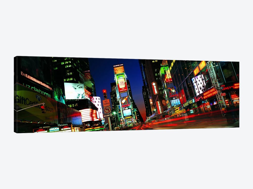 New York Panoramic Skyline Cityscape (Times Square - Night) by Unknown Artist 1-piece Art Print