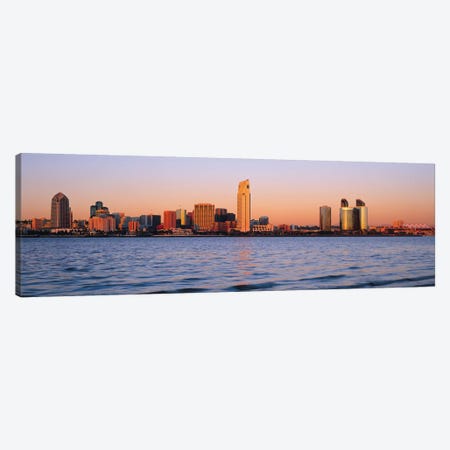 San Diego Panoramic Skyline Cityscape (Sunset) Canvas Print #6332} by Unknown Artist Canvas Art Print