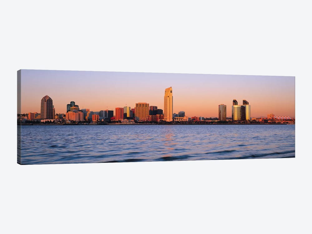 San Diego Panoramic Skyline Cityscape (Sunset) by Unknown Artist 1-piece Canvas Art Print