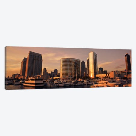 San Diego Panoramic Skyline Cityscape Canvas Print #6335} by Unknown Artist Canvas Artwork