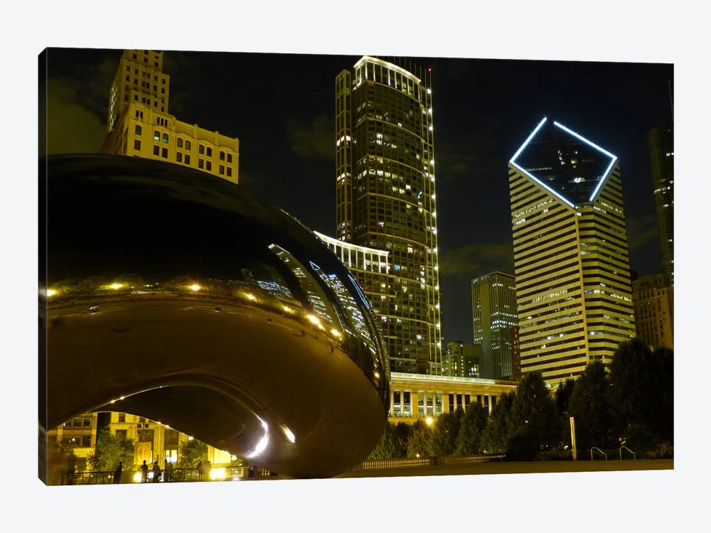 Chicago Cloud Gate Aka The Bean Cityscape by Unknown Artist 1-piece Canvas Wall Art