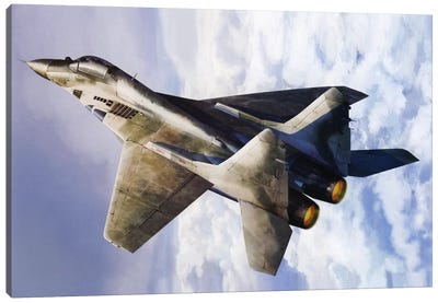 Russian Mig 29 Jet Fighter Canvas Art Print - Veterans Day