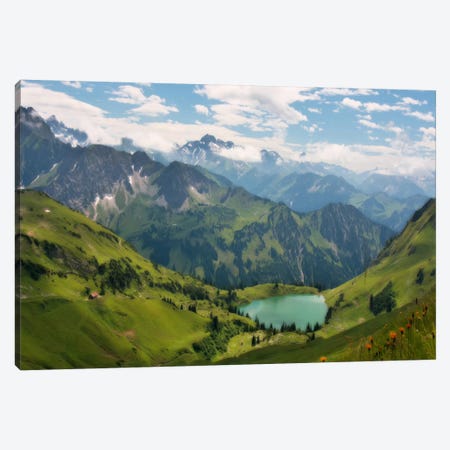 Swiss Alps Spring Mountain Landscape Canvas Print #7007} by Unknown Artist Canvas Print