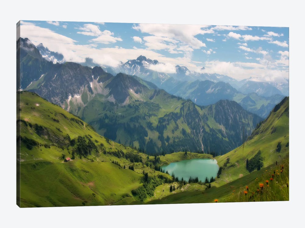 Swiss Alps Spring Mountain Landscape by Unknown Artist 1-piece Art Print