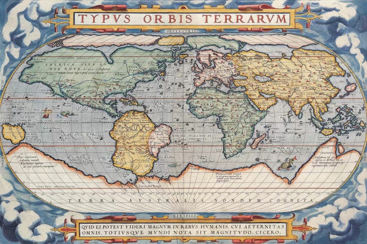 Antique Map of The World, 1570