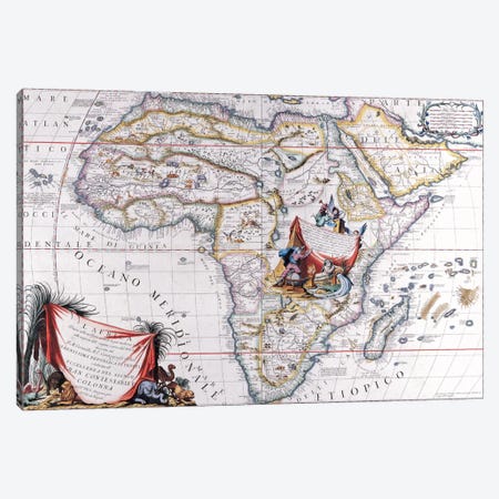 Antique Map of Africa Canvas Print #7021} by Unknown Artist Canvas Art
