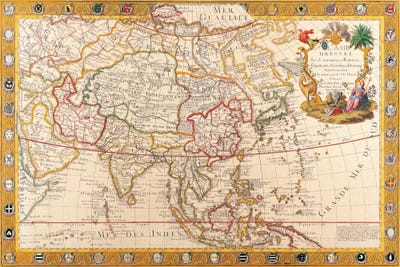 Antique Map of Asia by Unknown Artist multi panel art