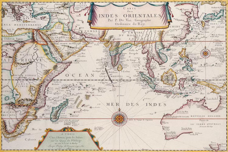 Antique Map of Indian Ocean