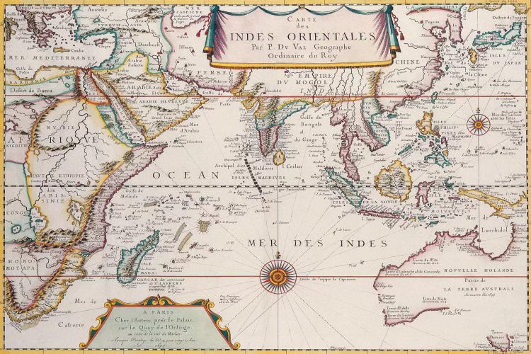 Antique Map of Indian Ocean by Unknown Artist wall art