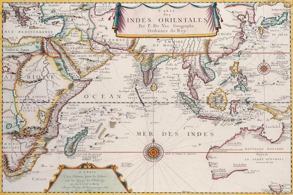 Unknown Artist: Antique Map of Indian Ocean by Unknown Artist