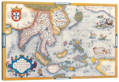 Antique Map East Asia Canvas Art Print - Antique & Collectible Art