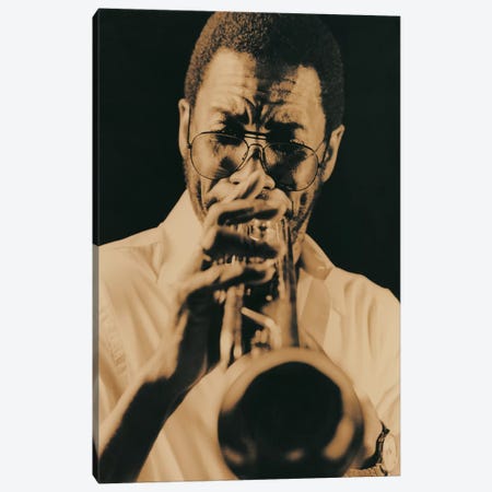 Jazz Trumpet Player Vintage Canvas Print #7026} by Unknown Artist Canvas Print