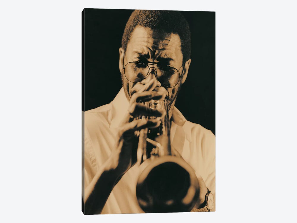 Jazz Trumpet Player Vintage by Unknown Artist 1-piece Canvas Artwork