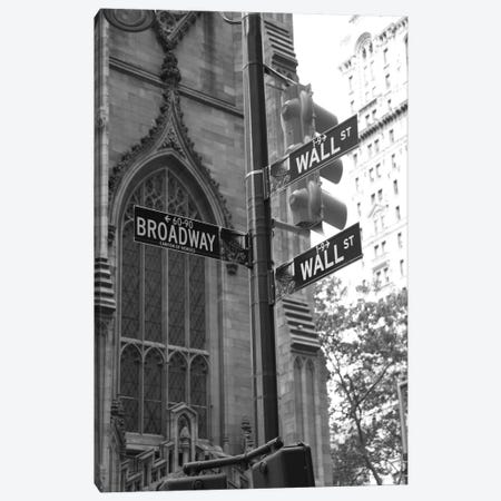 Wall Street Signs (New York City) Canvas Print #7033} by Christopher Bliss Art Print