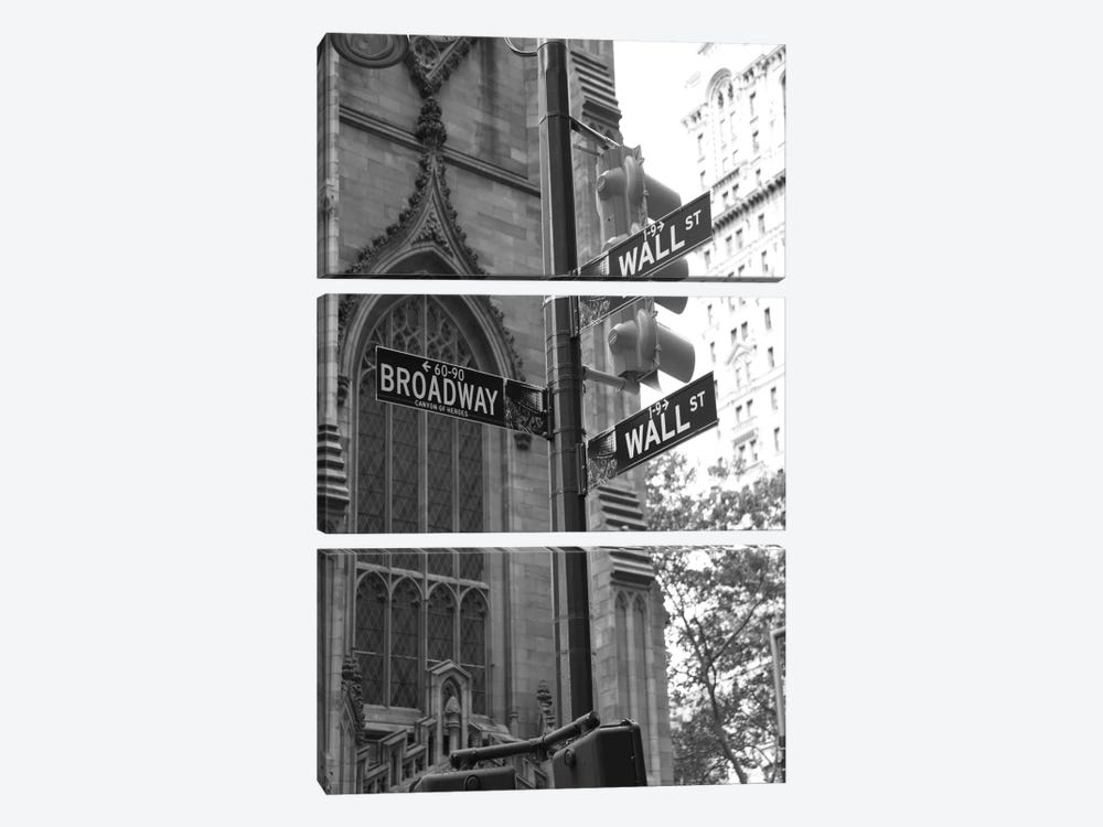 Wall Street Signs (New York City) by Christopher Bliss 3-piece Canvas Art
