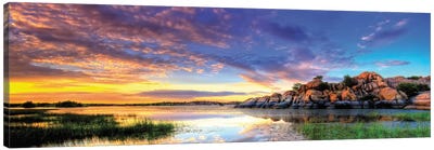 Willow Lake Spring Sunset Canvas Art Print - Sunrises & Sunsets Scenic Photography