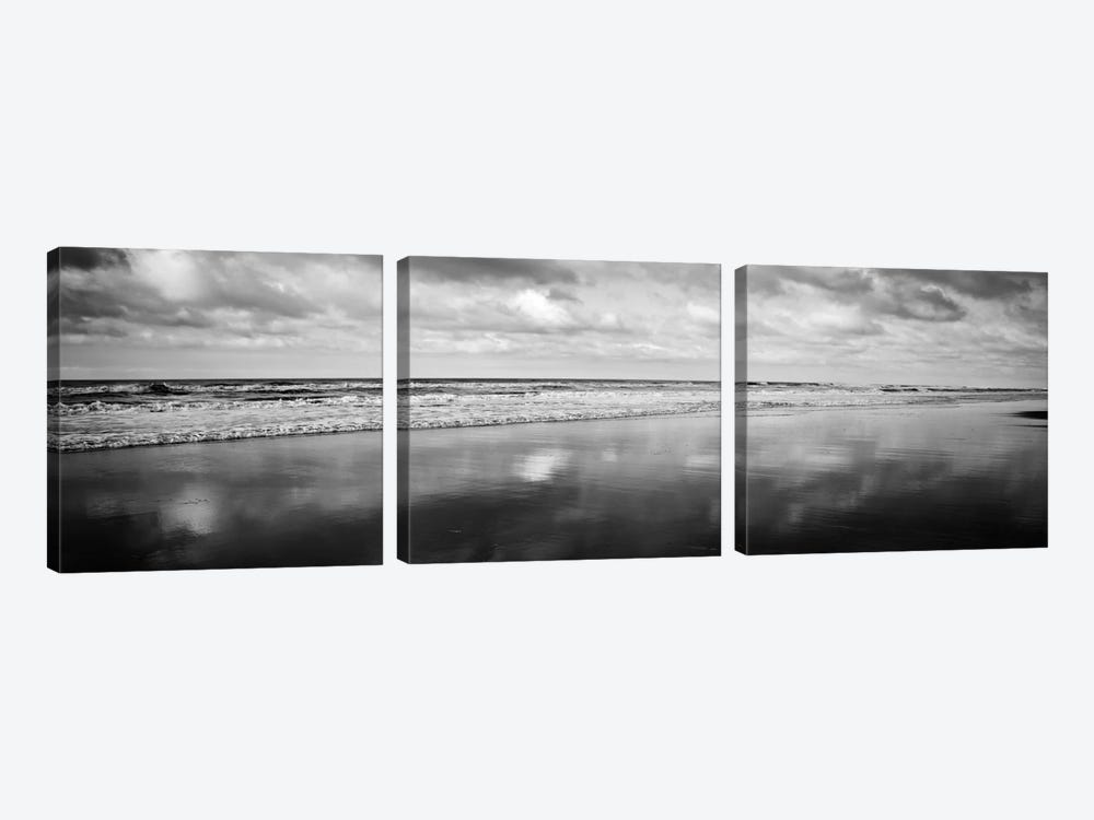 Beach (Black & White) by Michael Harrison 3-piece Canvas Print