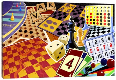 Board Games Canvas Art Print - Gambling