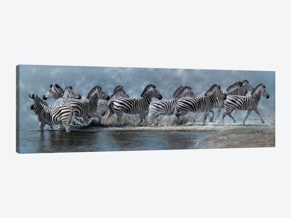 Flight of The Zebras 1-piece Canvas Print