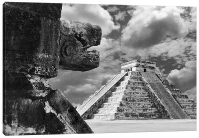 The Serpent And The Pyramid, Chechinitza, Mexico 02 Canvas Art Print - World Culture