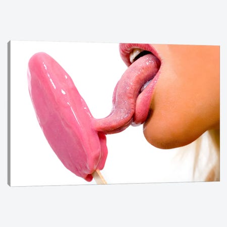 Sexy Ice-cream Licking Canvas Print #7210} by Unknown Artist Canvas Print