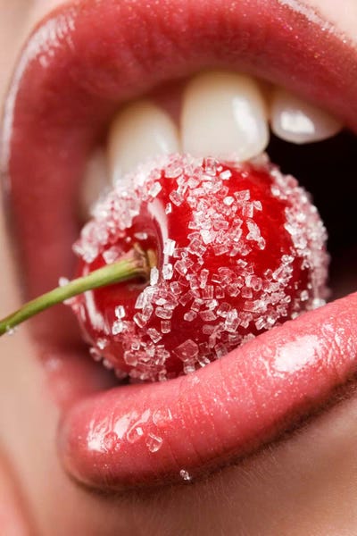 Lips: Sexy Sugar Coated Cherry by Unknown Artist