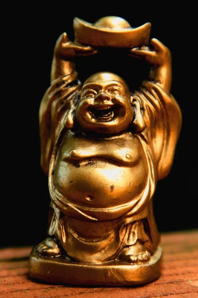 Buddhism: Golden Buddha Statue by Unknown Artist