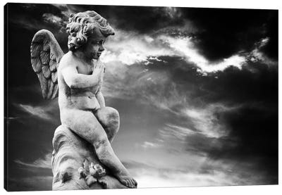 Angel Sculpture Canvas Art Print - Sky Art