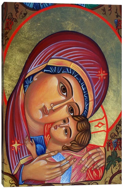 Theotokos & Christ Canvas Art Print - Religion & Spirituality Art