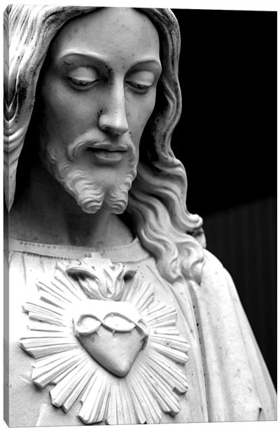 Jesus Christ Black & White Canvas Art Print - Sculpture & Statue Art