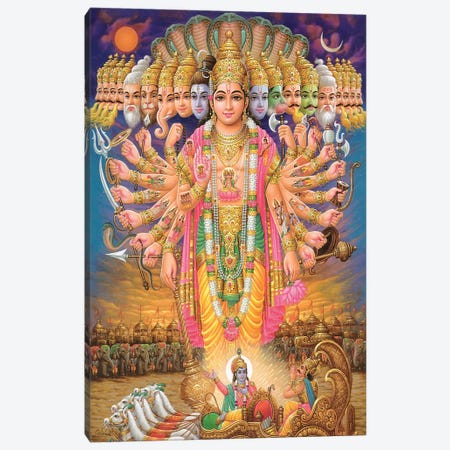 Hindu God Vishnu As Virat Swaroop Canvas Print #7236} by Unknown Artist Canvas Wall Art