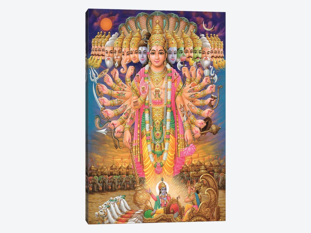 Hindu God Vishnu As Virat Swaroop by Unknown Artist 1-piece Canvas Wall Art