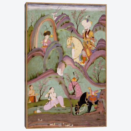 Khusraw Beholding Shirin Bathing Canvas Print #7237} by Unknown Artist Canvas Wall Art