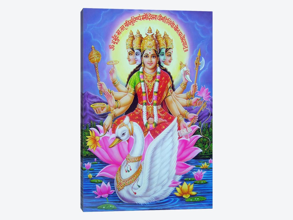 Hindu Goddess Gayatri by Unknown Artist 1-piece Canvas Art Print