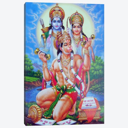 God Hanuman Canvas Print #7240} by Unknown Artist Canvas Artwork