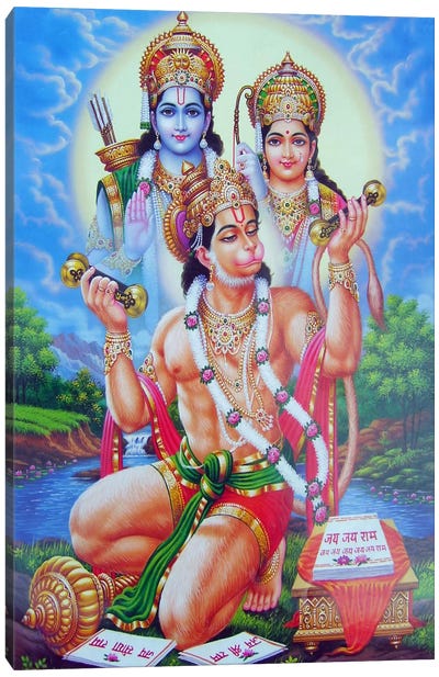 God Hanuman Canvas Art Print - Unknown Artist