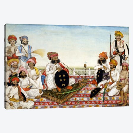 Thakur Dawlat Singh Among Courtiers Canvas Print #7244} by Unknown Artist Art Print