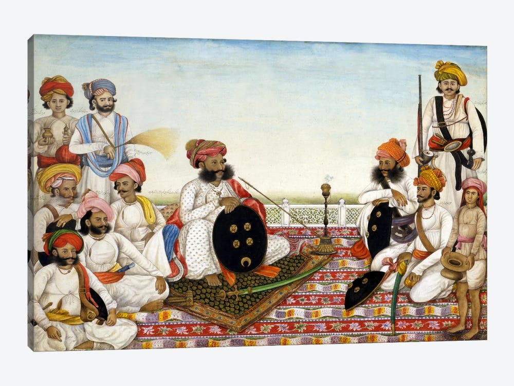 Thakur Dawlat Singh Among Courtiers by Unknown Artist 1-piece Canvas Print
