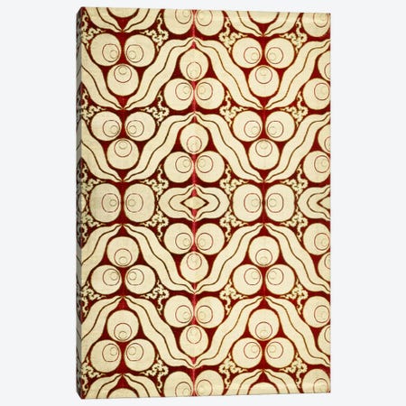 Velvet with a Chintamani Pattern Silk Metal Lamella Fabric  Canvas Print #7248} by Unknown Artist Canvas Art