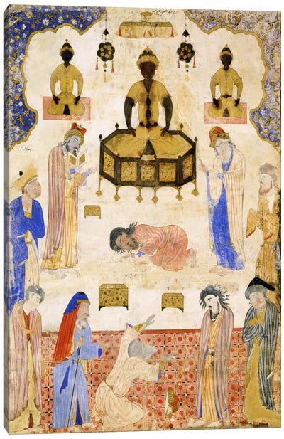 Idolaters Before An Idol, 1550 Canvas Art Print - Islamic Art
