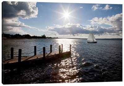 Sunrise at Crooked Lake Conway, Michigan '10 Canvas Art Print - Golden Hour
