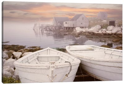 Two Boats at Sunrise, Nova Scotia '11 Canvas Art Print - Nautical Scenic Photography