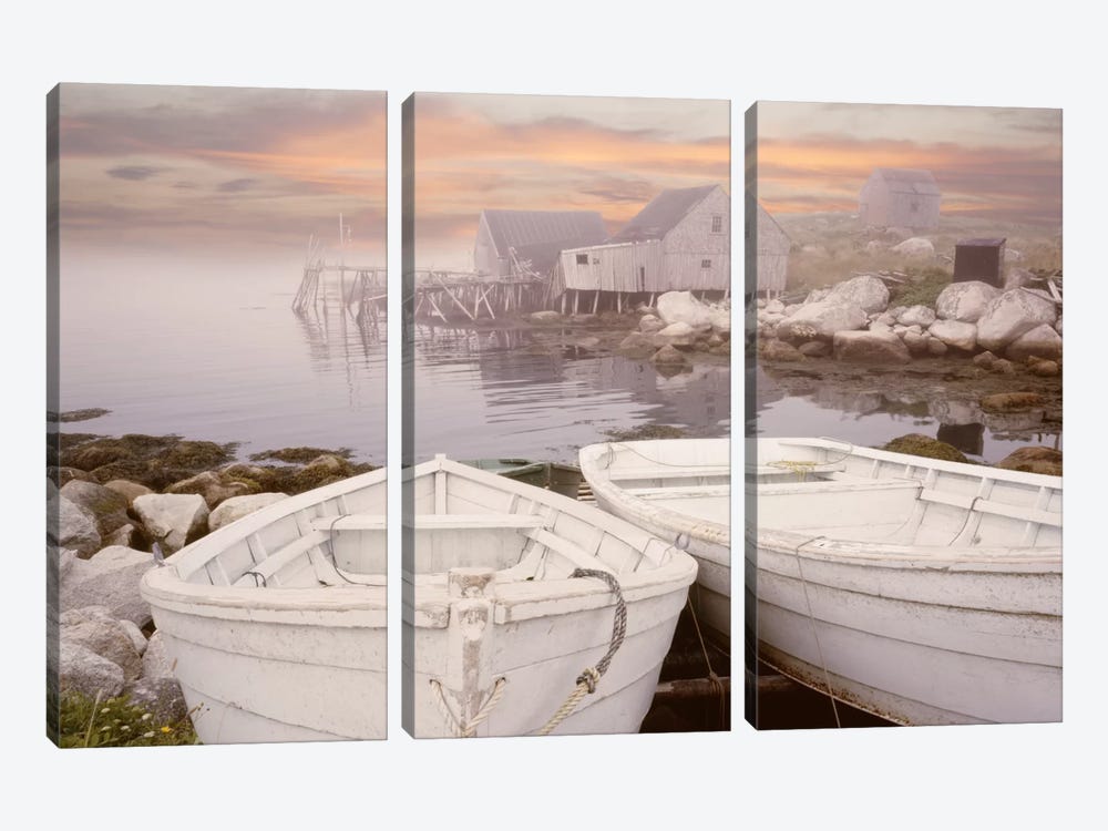 Two Boats at Sunrise, Nova Scotia '11 by Monte Nagler 3-piece Canvas Artwork