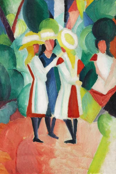 Expressionism: Three Girls in Yellow Straw Hats by August Macke