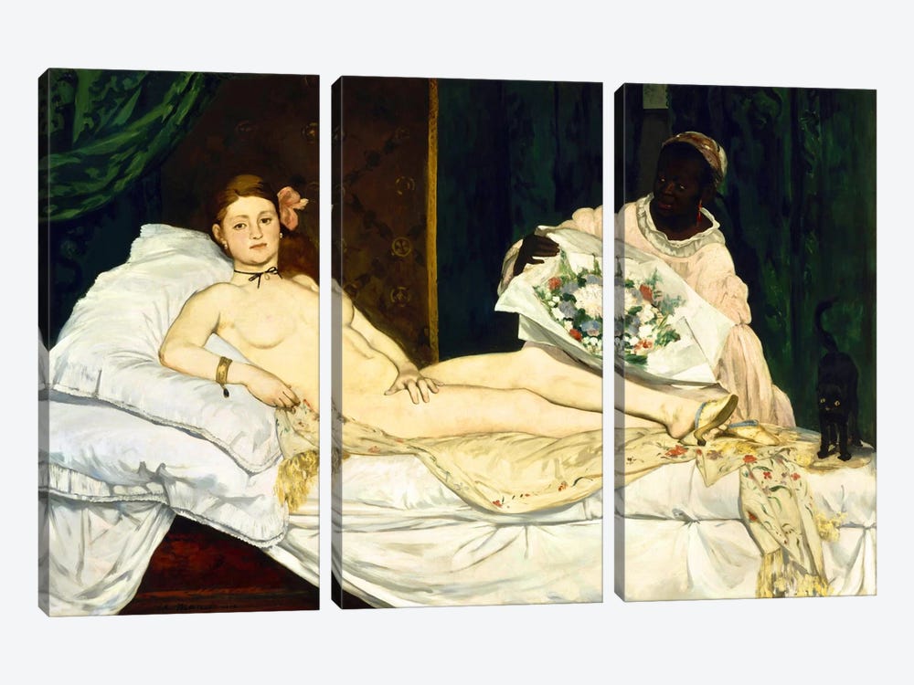 Olympia by Edouard Manet 3-piece Canvas Art