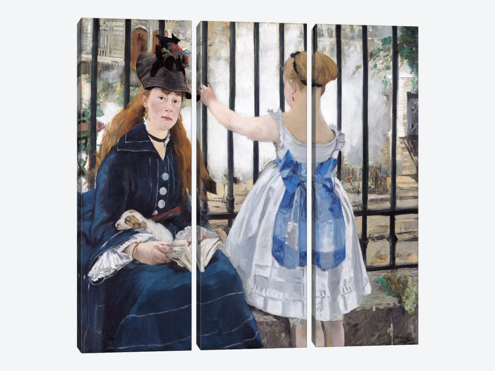 The Railway by Edouard Manet 3-piece Canvas Artwork
